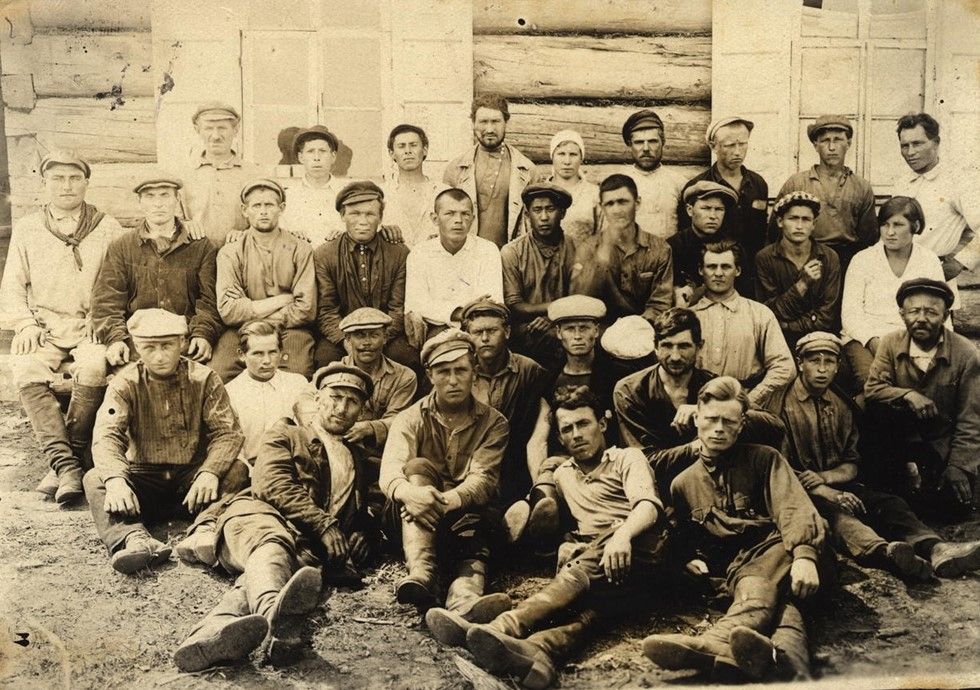 Groep joodse kolonisten uit de Oekraïense provincie Kiev