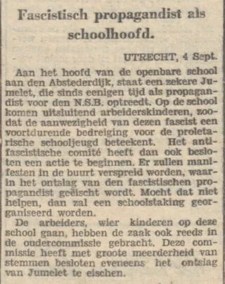 Bericht in 'De Tribune' van 4 september 1933