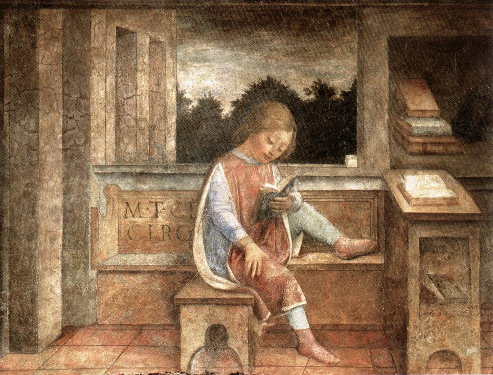 De jonge Cicero leest een boek