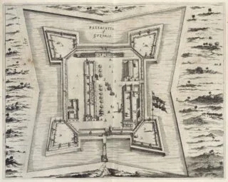Plattegrond van Fort Geldria, circa 1672