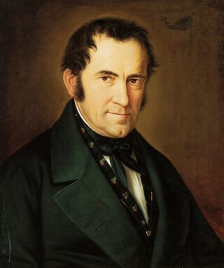 Franz Xaver Gruber - Portret gemaakt door Sebastian Stief, 1846