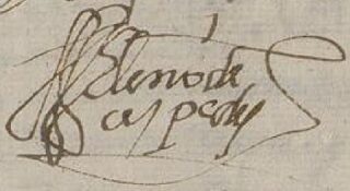 Handtekening van Eleno de Céspedes op een document van de inquisitie