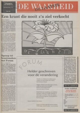 Voorpagina van het laatste nummer van De Waarheid (28-4-1990) - Delpher