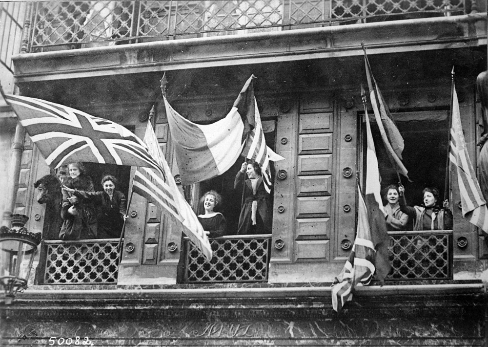 Luxemburgers verwelkomen geallieerde bevrijders, november 1918