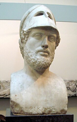 Buste van Perikles. Romeinse kopie naar een Grieks origineel van Kresilas (British Museum, Londen)