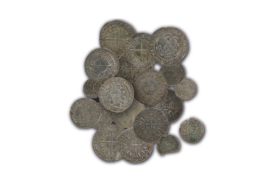 Enkele van de in Rosmalen gevonden munten