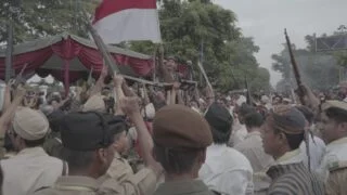 Foto gemaakt door Lise Zurné tijdens een re-enactmentbijeenkomst in Indonesië