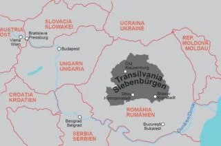Zevenburgen met de drie belangrijkste steden Cluj, Sibiu en Braşov die oorspronkelijk Klausenburg, Hermannstadt en Kronstadt heetten.