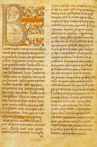 Pagina uit de Historia ecclesiastica gentis Anglorum van Beda