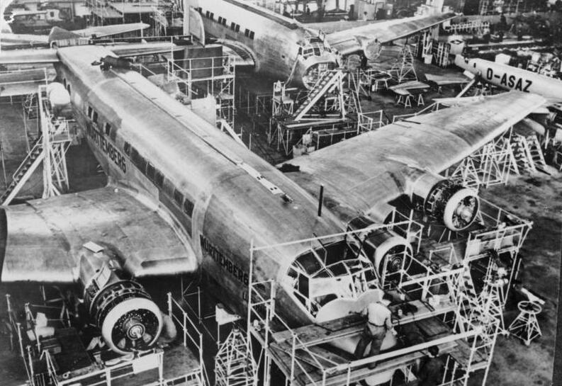 Productie van een Junkers Ju 90, 1938 