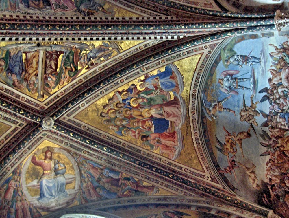 Deel van het Laatste Oordeel-fresco in de kathedraal van Orvieto