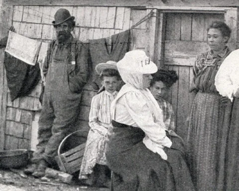 Enkele bewoners van Malaga Island, 1909