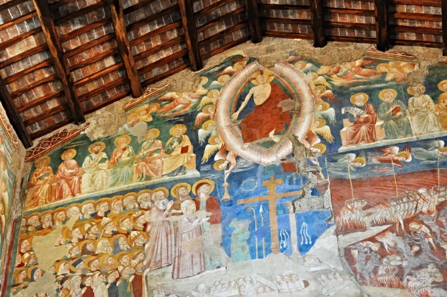 Fresco in de Santa Maria Maggiore in Tuscania