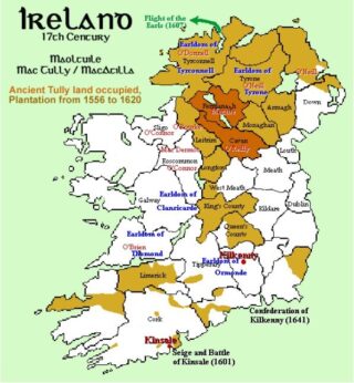 Volksplantingen die in de zestiende- en zeventiende eeuw in Ierland plaats vonden.