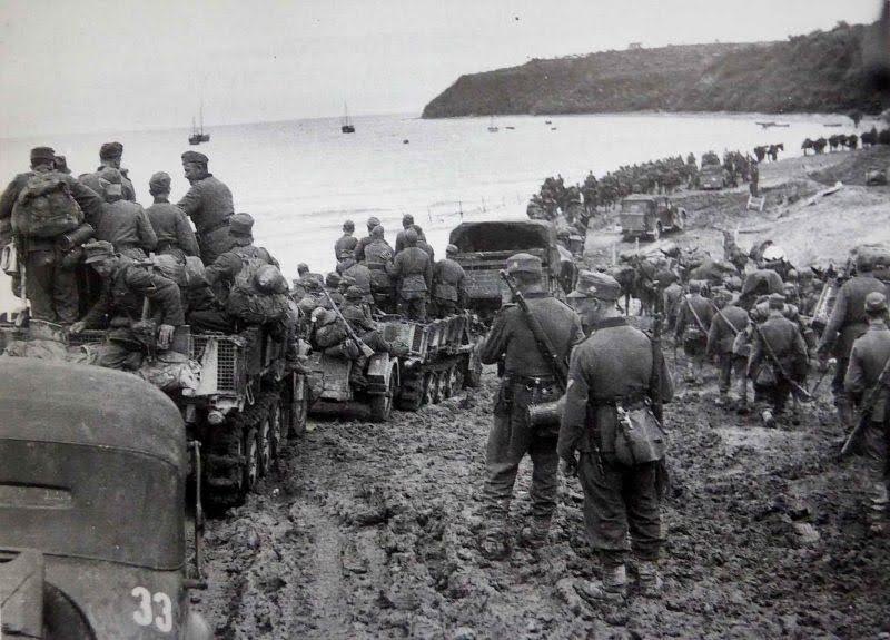 Duitse troepen langs de Baltische kust. Bron: Würtembergische Landesbibliothek 