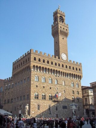 Het Palazzo Vecchio, sinds de Middeleeuwen het bestuurscentrum van Florence