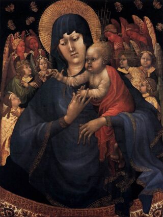 Maria met kind en engelen - Johan Maelwael, circa 1410