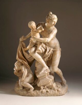 Leto met haar kinderen Apollo en Artemis