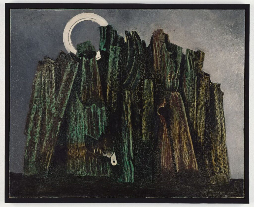 Max Ernst, Donker woud met vogel, 1927