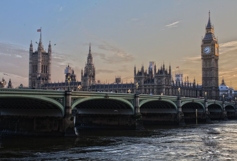 Zicht op het Palace of Westminster in Londen