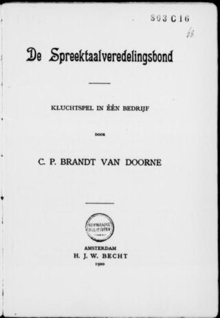 De spreektaalveredelingsbond kluchtspel in één bedrijf (1900)