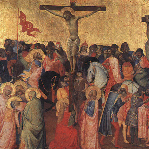 De kruisiging van Jezus en de misdadigers