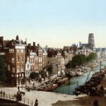 Delftsevaart, Rotterdam, met op de achtergrond de Laurenskerk, ca. 1895