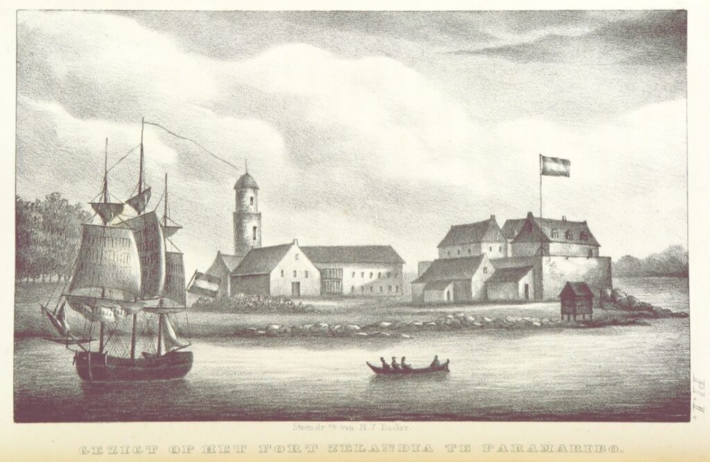 "Gezigt op het fort Zelandia te Paramaribo", 1842