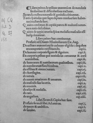 Pagina uit de Historia corporis humani van Alessandro Benedetti