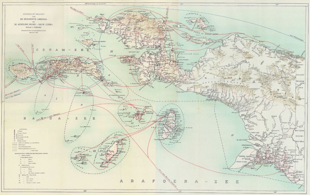 Kaart van Nederlands Nieuw Guinea, 1916