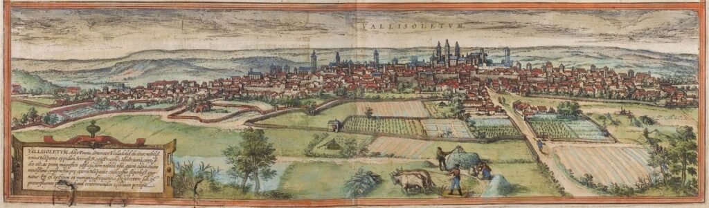 Panorama van Valladolid, gemaakt door Braun en Hogenberg in 1574