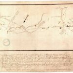 Kaart van de ‘Valtherbrug’, een weg van boomstammen door het veen vanaf de Hondsrug naar Westerwolde, in 1818 ontdekt door de ingenieur J.W. Karsten, circa 1818. De kaart is waarschijnlijk gemaakt door een assistent van Karsten.