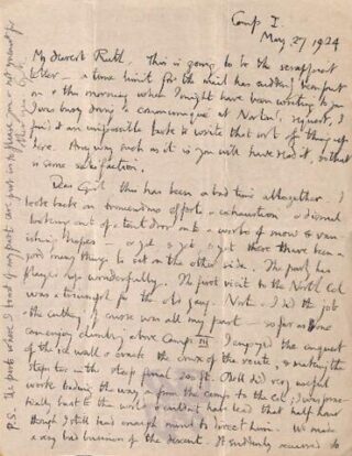 De laatste brief van George Mallory aan zijn vrouw Ruth