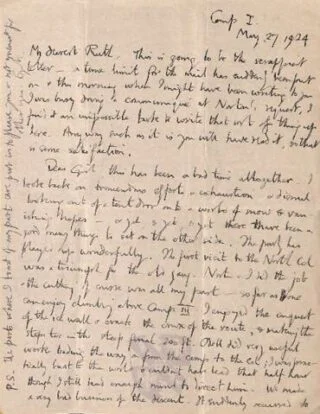 De laatste brief van George Mallory aan zijn vrouw Ruth