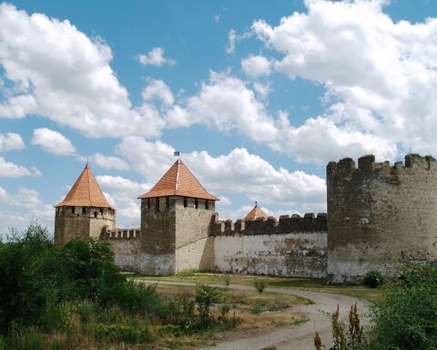 De vesting van Bender in Moldavië, gelegen aan de rivier de Djnestr.