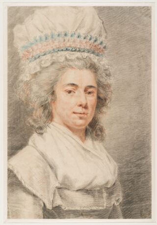 Portret van Maria Katharina Prestel, met slaapmuts - Johann Gottlieb Prestel, rond 1785