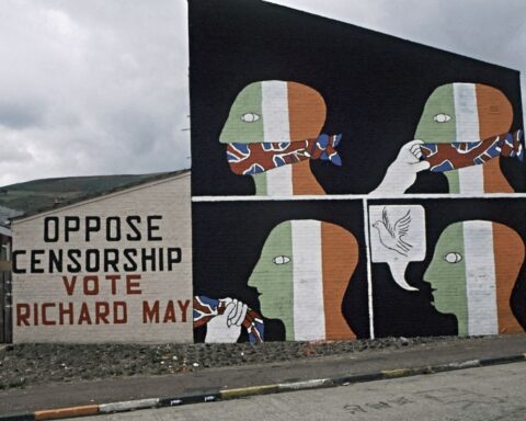 Muurschildering in Belfast, 1984