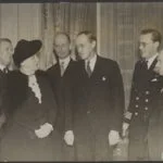 Wilhelmina in Londen, februari 1941 in gesprek met met Harry Hopkins