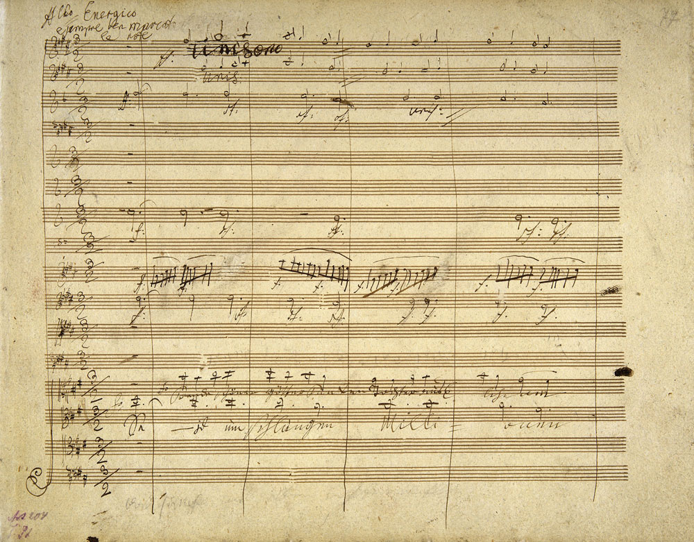 Pagina uit het manuscript van de Negende.
