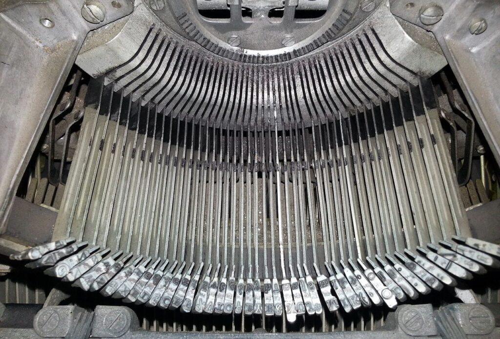 Onderdeel van een oude typemachine