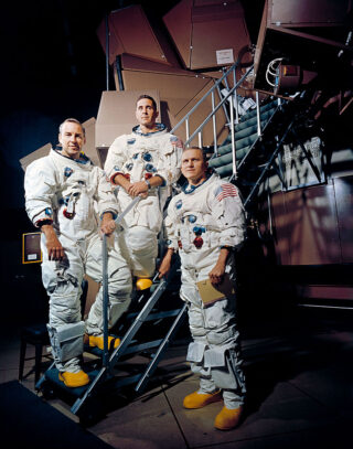 De crew van Apollo 8: James Lovell, William Anders en Frank Borman.