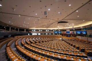 Plenaire zaal van het Europees Parlement in Brussel