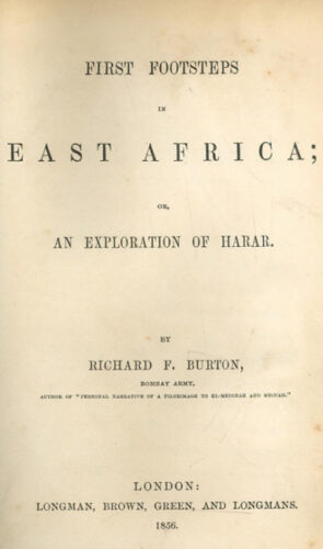'First Footsteps in East Africa', werk waarin Burton onder meer over zijn avonturen in Harar schreef