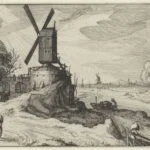 Molen bij een rivier, Claes Jansz. Visscher, 1613