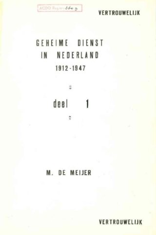 Omslag van het rapport van M. de Meijer