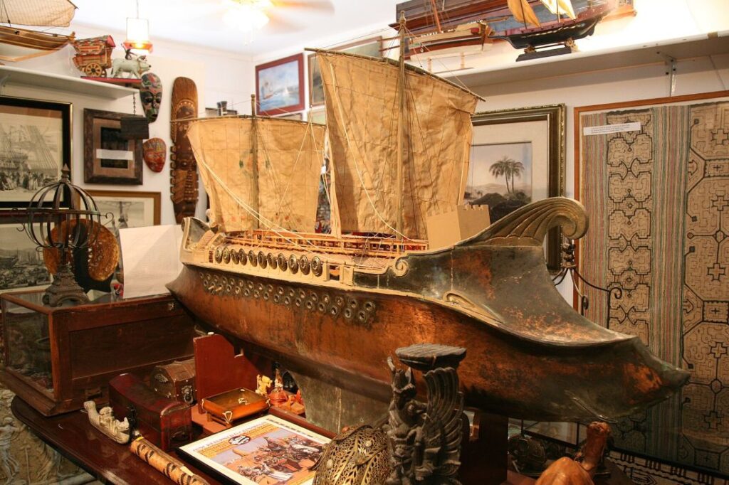 Model van een schip zoals dat gebruikt werd in de film Ben Hur
