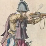 Een soldaat richt en vuurt de roer - Jacques de Gheyn, ca. 1597-1607