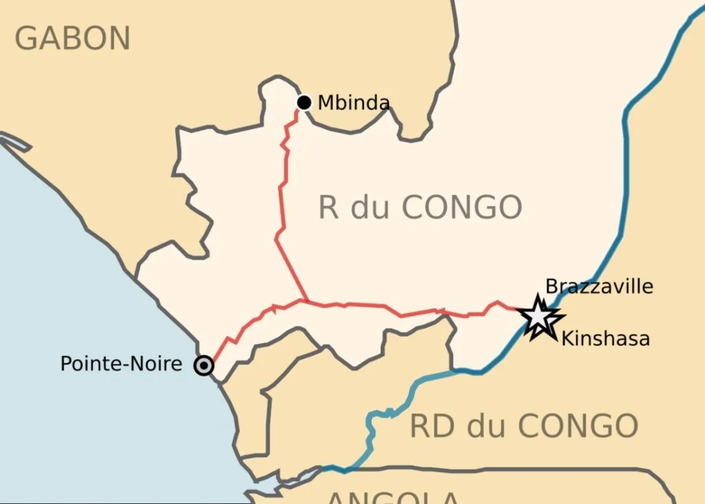 Traject van de Chemin de Fer Congo-Océan