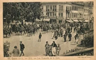 Duitse troepen trekken ongehinderd Spa binnen in augustus 1914, het stadje lag in gebied dat het Belgische leger niet probeerde te verdedigen.