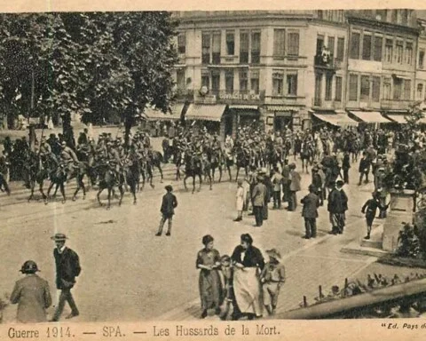 Duitse troepen trekken ongehinderd Spa binnen in augustus 1914, het stadje lag in gebied dat het Belgische leger niet probeerde te verdedigen.